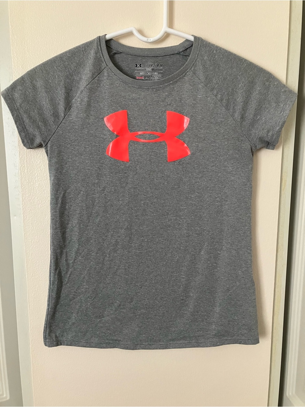 Under Armour Gray Short Sleeve Tee with Bright Red Logo